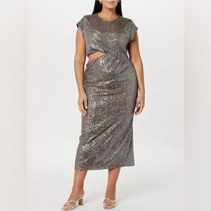 The Drop - Womens Padma Cut-Out Sequin Midi Dress